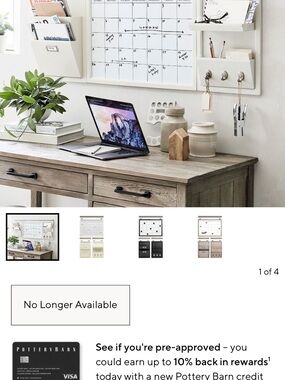 Pottery Barn Cream Magnetic Dry-Erase Wall Calendar for Home Office